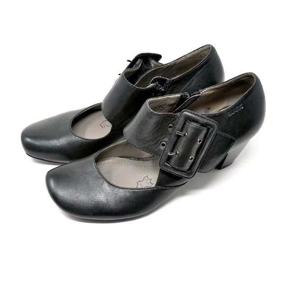 Size 37 MARC Soft Walk Black Leather Mary Jane Style Heals - Picture 2 of 6